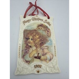 Carlton Ceramic 1997 Sister Postcard Christmas Ornament Tree Decor